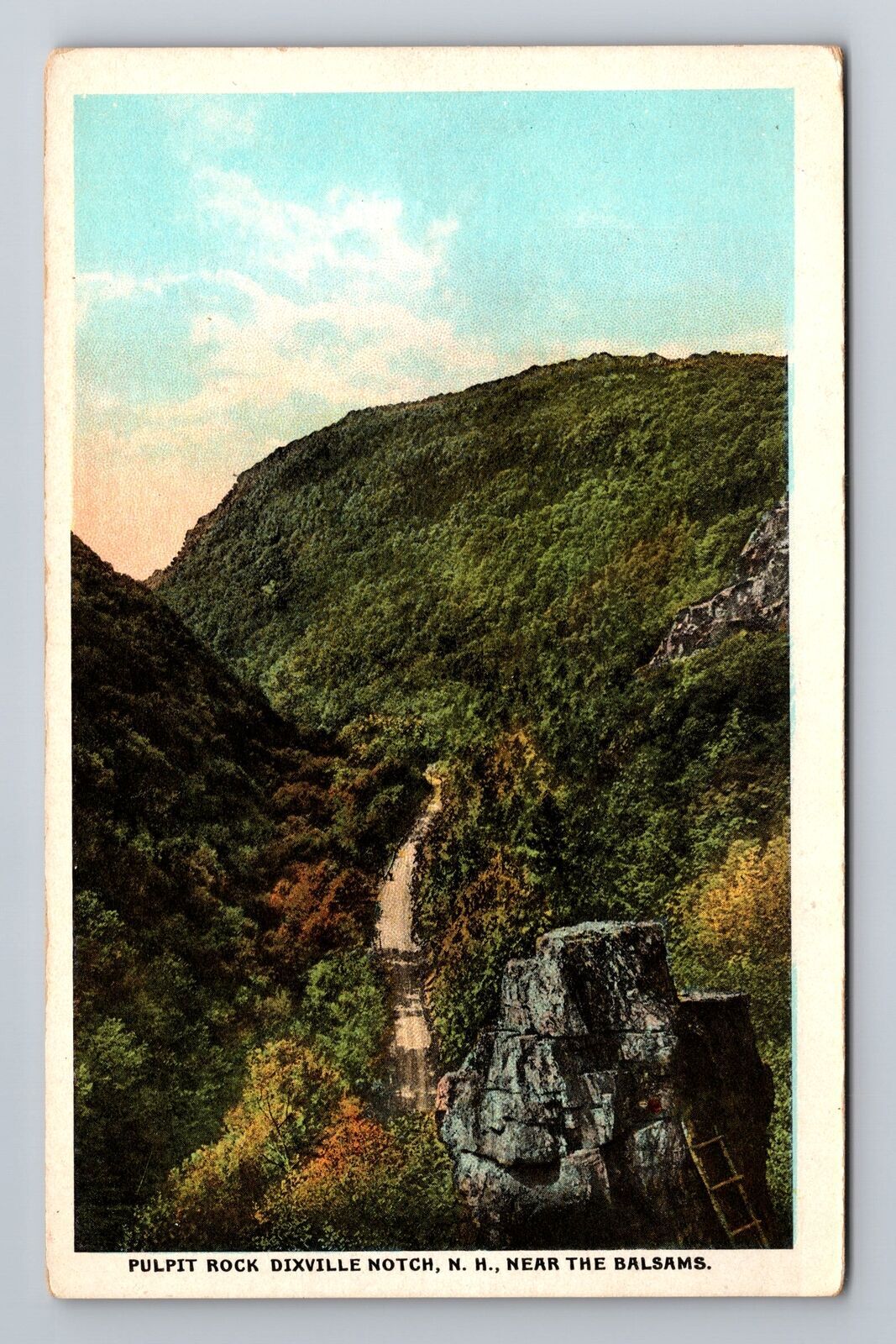 Dixville Notch NH-New Hampshire, Pulpit Rock, Antique, Vintage Souvenir Postcard