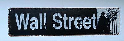 Straßenschild Wall Street Retro Vintage 40x10cm Neu Blechschild