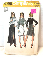 Simplicity #5259 1972 Women's Skirt & Shirt Size 18 Sewing Pattern