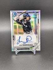 Jose Rodriguez White Sox 2021 Bowman Chrome Prospects Refractor Auto #'d 39/499 