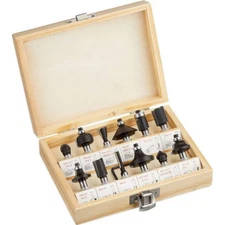 Einhell set of 12 cutters with tail Ø 8 mm for vertical milling machine wood confanetto