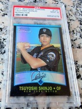 TSUYOSHI SHINJO 2001 Bowman Chrome Refractor Rookie Card RC PSA 9 Nippon Champs
