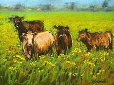 Contemporary Art Cow Study Accent Tile Mural Kitchen Wall Backsplash Ceramic 8x6