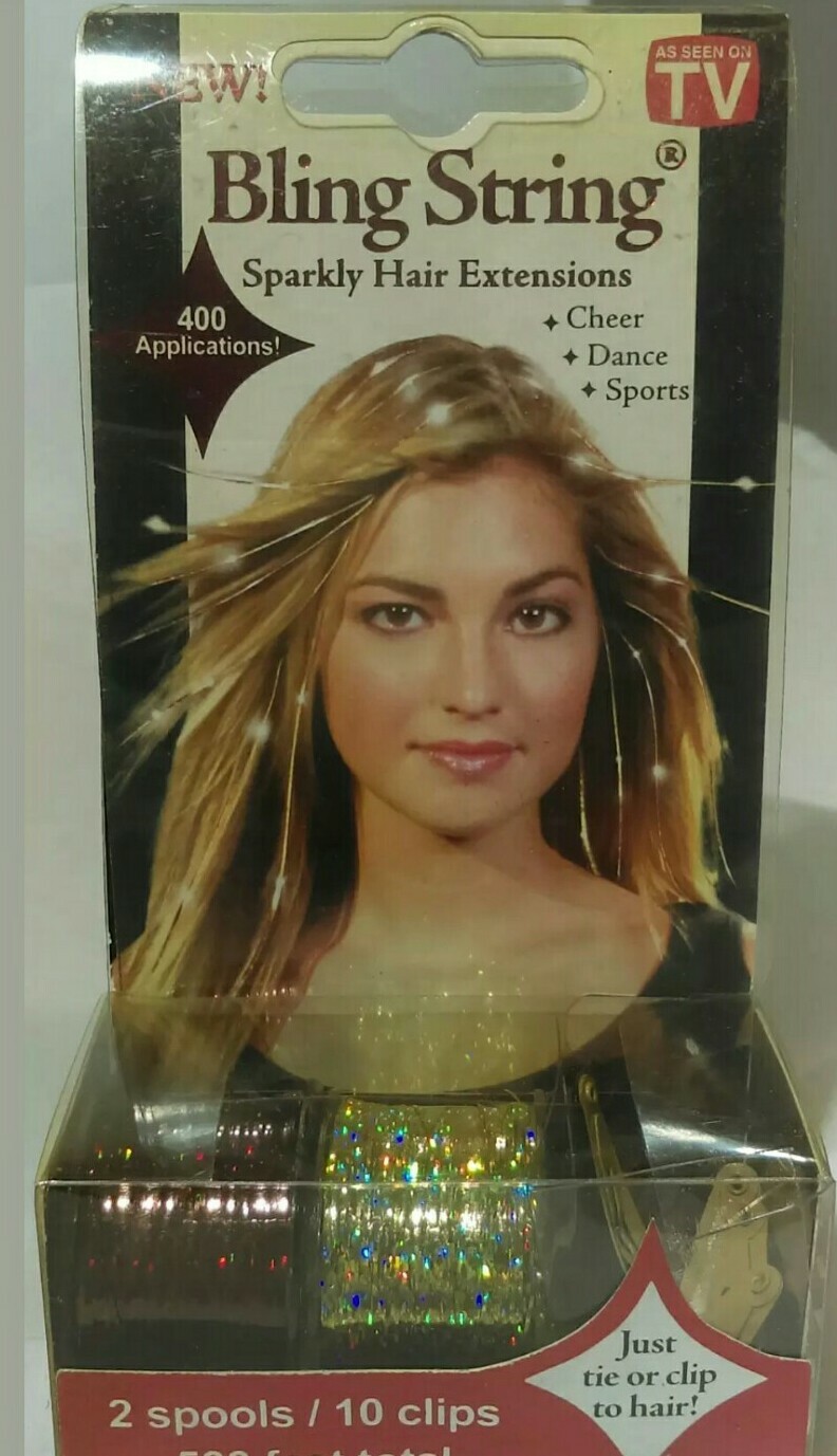 As seen on TV Bling String Sparkly Hair Extensions 400 applications; cheer  dance 811491002608 | eBay