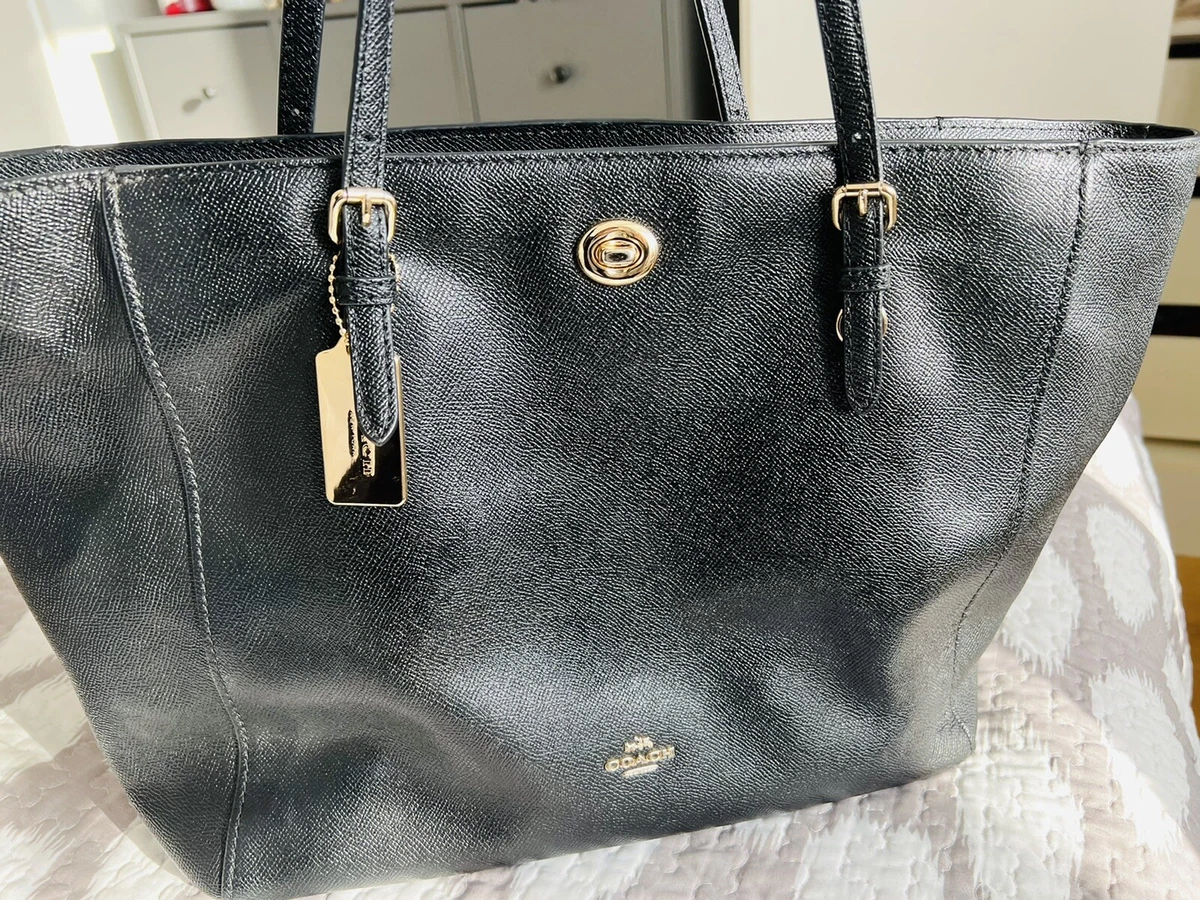 coach black leather tote bag