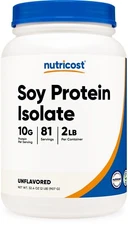 Nutricost Soy Protein Isolate Powder 2LB Unflavored - 10g of Protein Per Serving