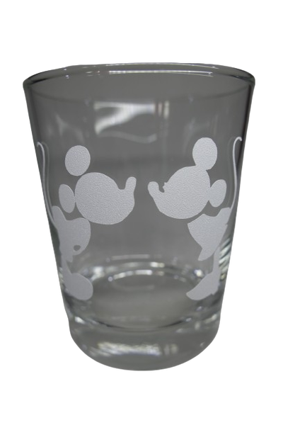 "Deko Teelicht Glas Windlicht Print \"Micky Und Minnie\" Weiß Handmade Teelicht"-image