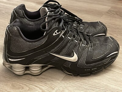 2010 Nike Shox Cypher Work Shoe Black Sparkle Silver W/ Gray 9.5 Woman 392868001