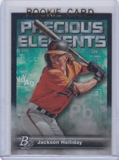 JACKSON HOLLIDAY ROOKIE CARD Bowman Platinum Oriole Baseball PRECIOUS ELEMENT RC