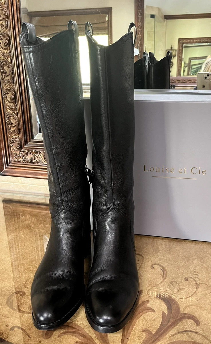 Louise Et Cie ‘Lo-Zada’ Black Leather Tall Boots, Women’s Sz 37.5 EU,  US-7.5M