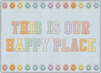 Flagship Carpets Schoolgirl Style This is Our Happy Place on Blue Educational...