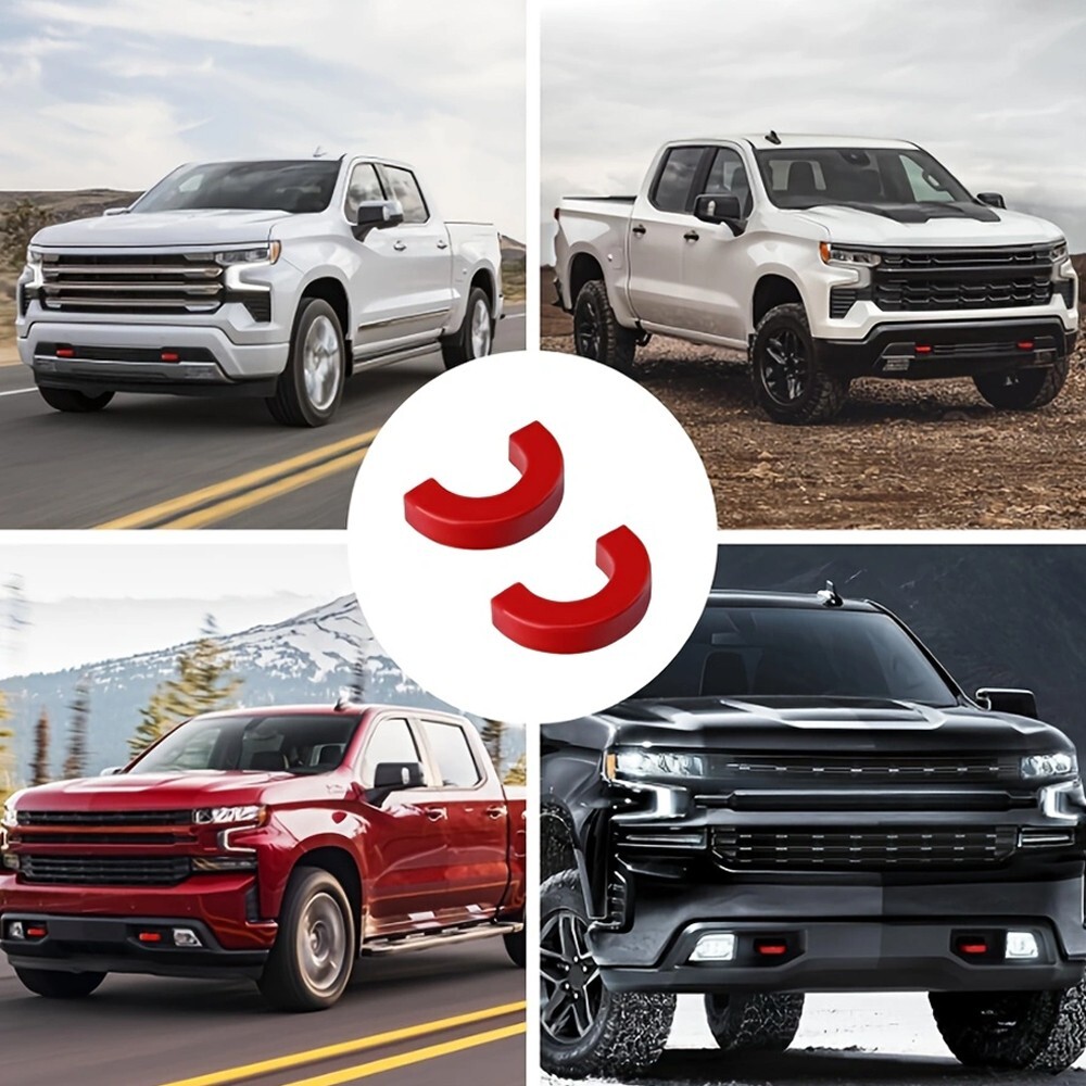 DSWSQ Blue Tow Hook Covers For Chevy Silverado/GMC Sierra 2014-2025 - Front Bumper Trim Protectors, TPE Rubber, Easy Install