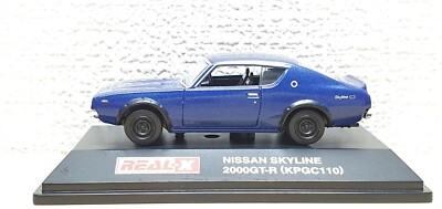 1/72 Real-X NISSAN SKYLINE 2000GT-R KPGC110 KENMERI BLUE diecast