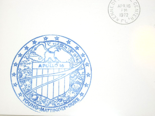 VTG, APOLLO 16 EVENT COVER "Crew Mission Patch," Rocket Cancelled KSC 04-16-1972 - Picture 3 of 3