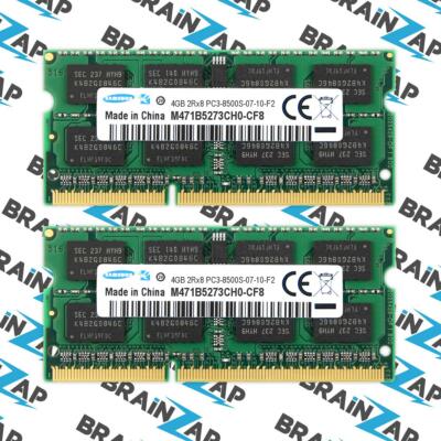 8GB (2x 4GB) DDR3 RAM Samsung M471B5273CH0-CF8 SO-DIMM - 2Rx8 PC3-8500S-07-10-F2