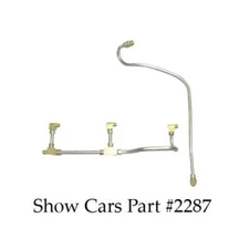 1958 CHEVY 348 3x2 TRI POWER FUEL LINES & FITTING SET PUMP TO CARBS TIN STEEL