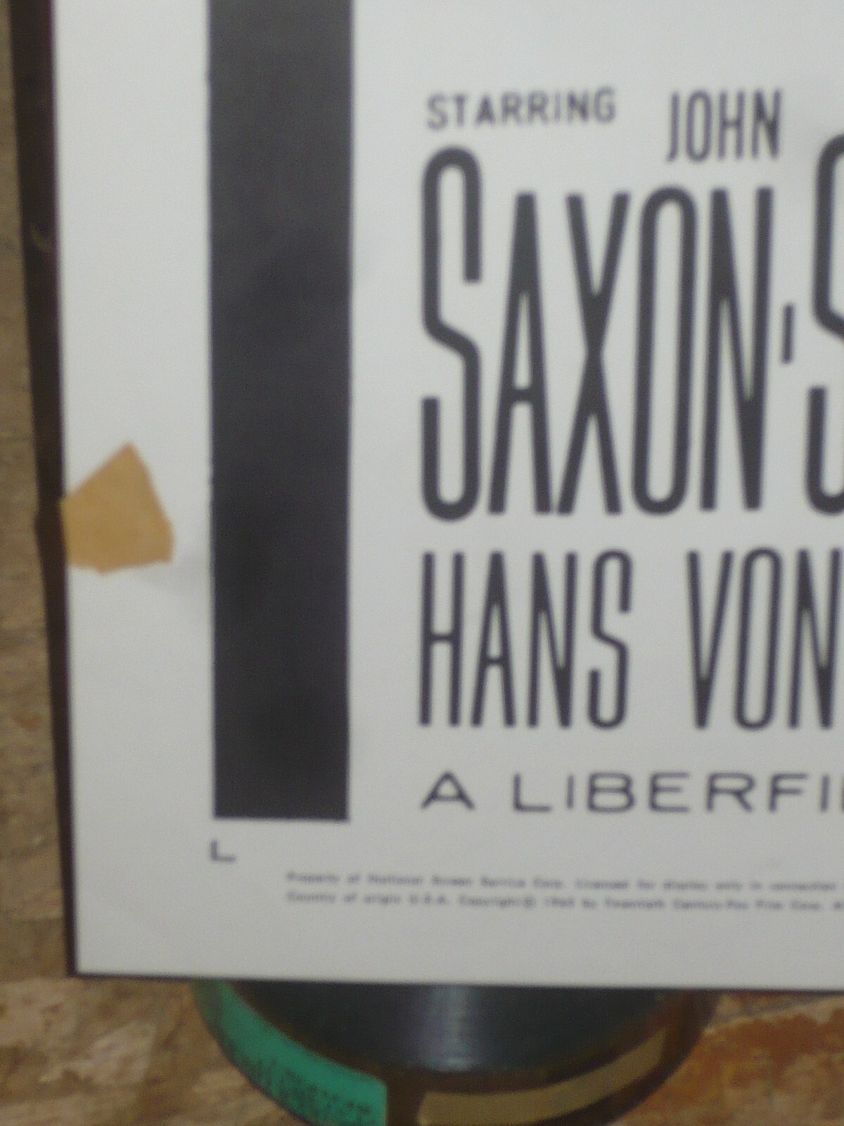 THE CAVERN, orig 1-sh / movie poster (John Saxon, Rosanna Schiaffino) - 1965