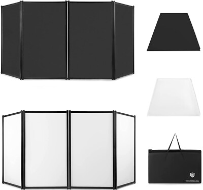 PRORECK DJ Facade Event Booth 4 Detachable Panels black&white Foldable