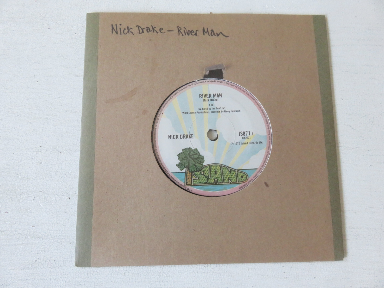 NICK DRAKE River Man ISLAND 2004 EU / UK  1ST PRESS VINYL 7"" IS871 / 986 792-1