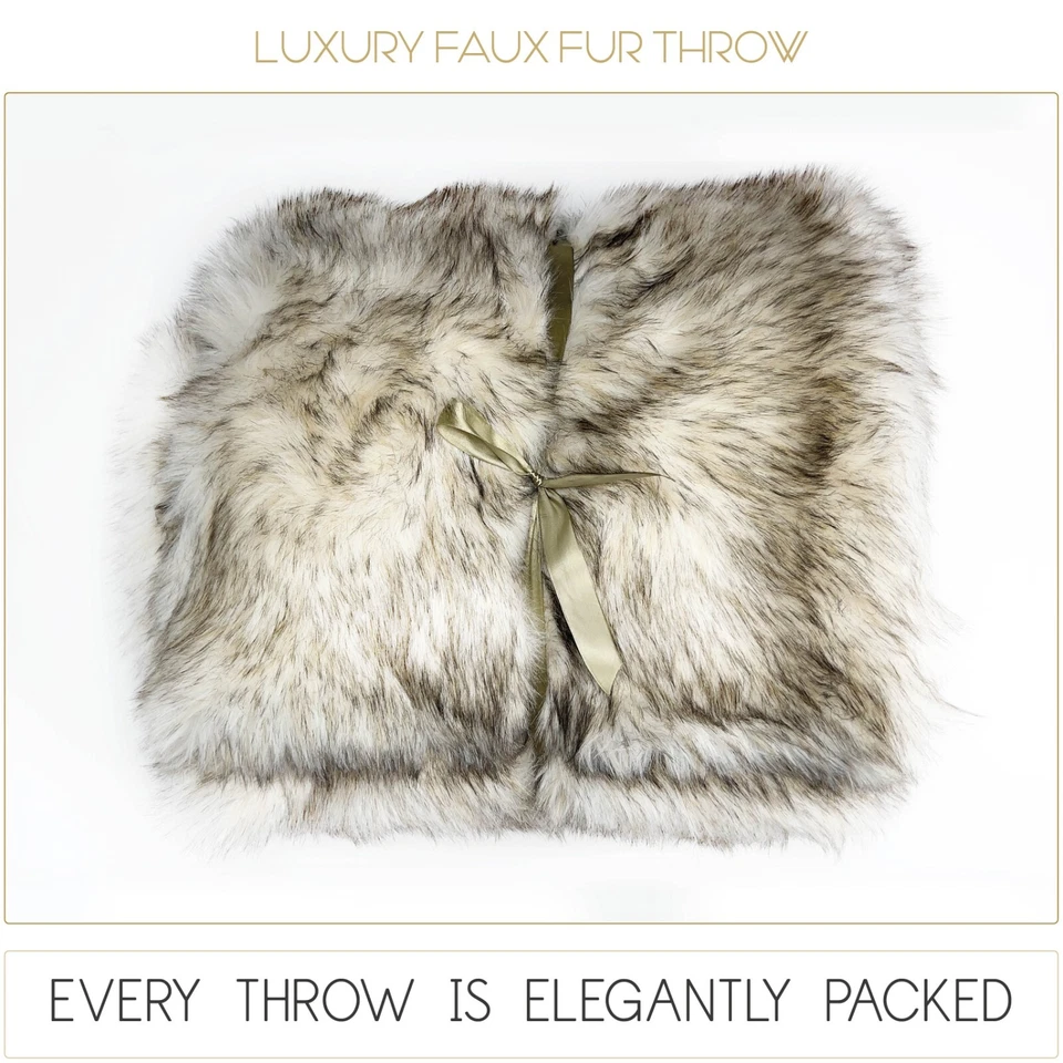 Faux Fur Blanket, Rabbit , Brown Furry Sofa Cover, Eco-Friendly - Image 4 of 4