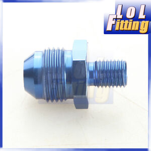 8 AN 8AN AN8 Male Flare To M22x1.5 Metric Straight Fitting Blue