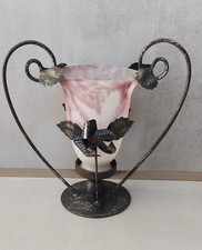 Vase en pâte de verre et fer forgé
