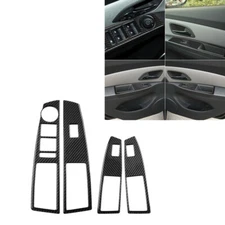 4Pc Carbon Fiber Window Lift Switch Panel Trim Cover For Chevrolet Cruze 2009-15