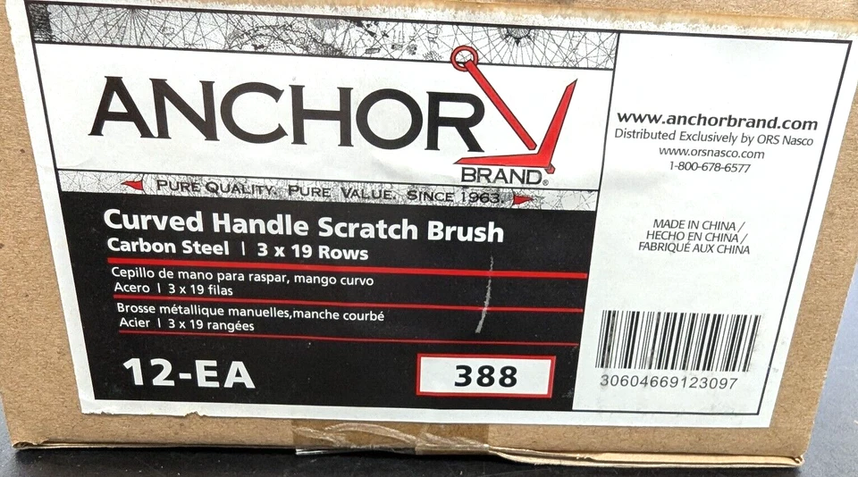 NEW ANCHOR Brand Curved Handle Scratch Wire Brush-Select Quantity-Free Ship - Image 4 of 4