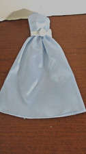 BARBIE CLOTHES Light Blue w/ White Bow SLEEVELESS LONG DRESS Lot 123