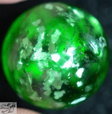 Handmade Green Mica Marble, 11/16 in, Polished, Large Flakes, Germany S907