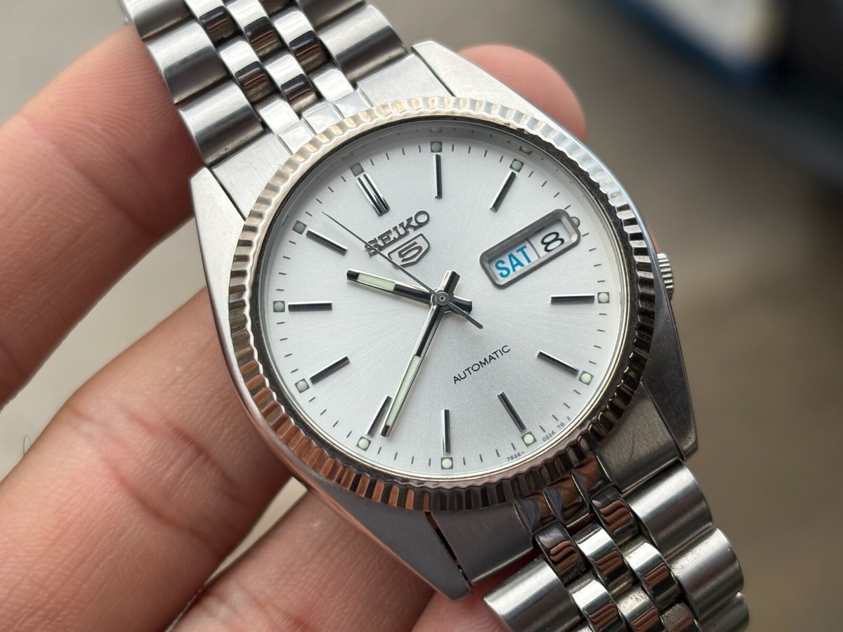 Seiko 5 Sports Silver Men's Watch - 7S26-0500 good condition with