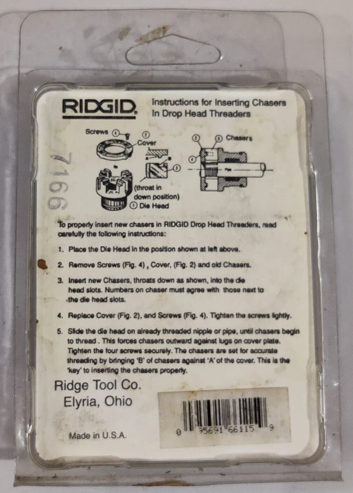 RIDGID PIPE THREADING DIES 1/4" BSPT CAT.No.66115 12R ALLOY PIPE DIES 2 PSC LOT - Image 4 of 4