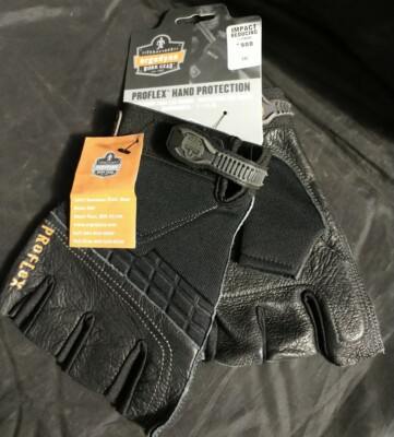 Ergodyne ProFlex 900 Impact Reducing 1/2 Finger Hand Protection Gloves 