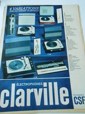 Publicité Advertising 1964 Electrophones Clarville