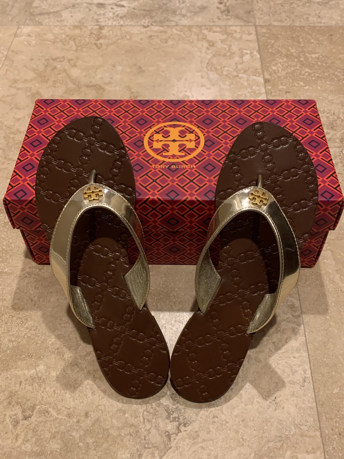 monroe metallic thong sandal