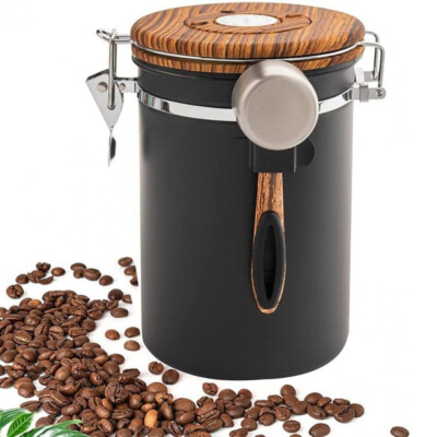 Kaffeedose Luftdicht Edelstahl Behälter für 1,8kg Kaffeebohnen inkl.Dosierlöffel