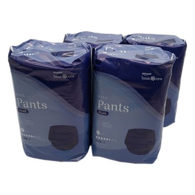Amazon Basic Care Men s Pants Plus Large   4 Packungen à 7 Stück (28 Pants), Bla