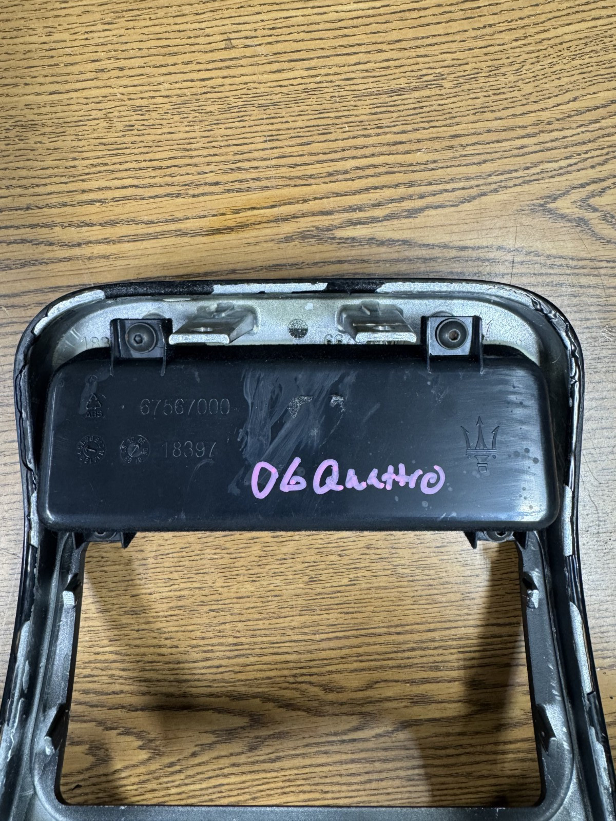 2003-2013 Maserati Quattroporte Rear Center Console AC Control Trim Bezel Black