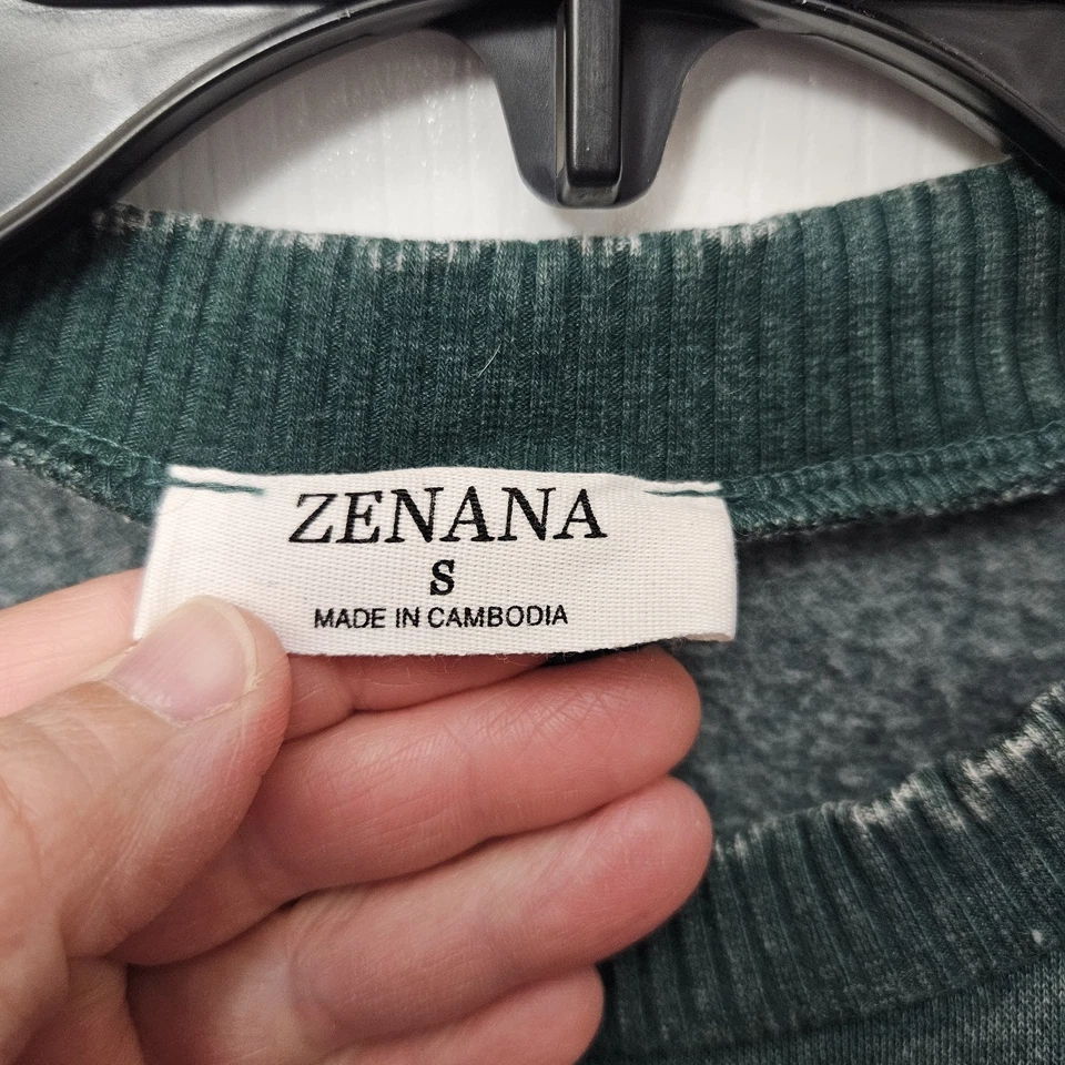 WOMENS ZENANA GREEN OVERSIZED CROPPED SWEATER SIZE SMALL - Image 4 of 4