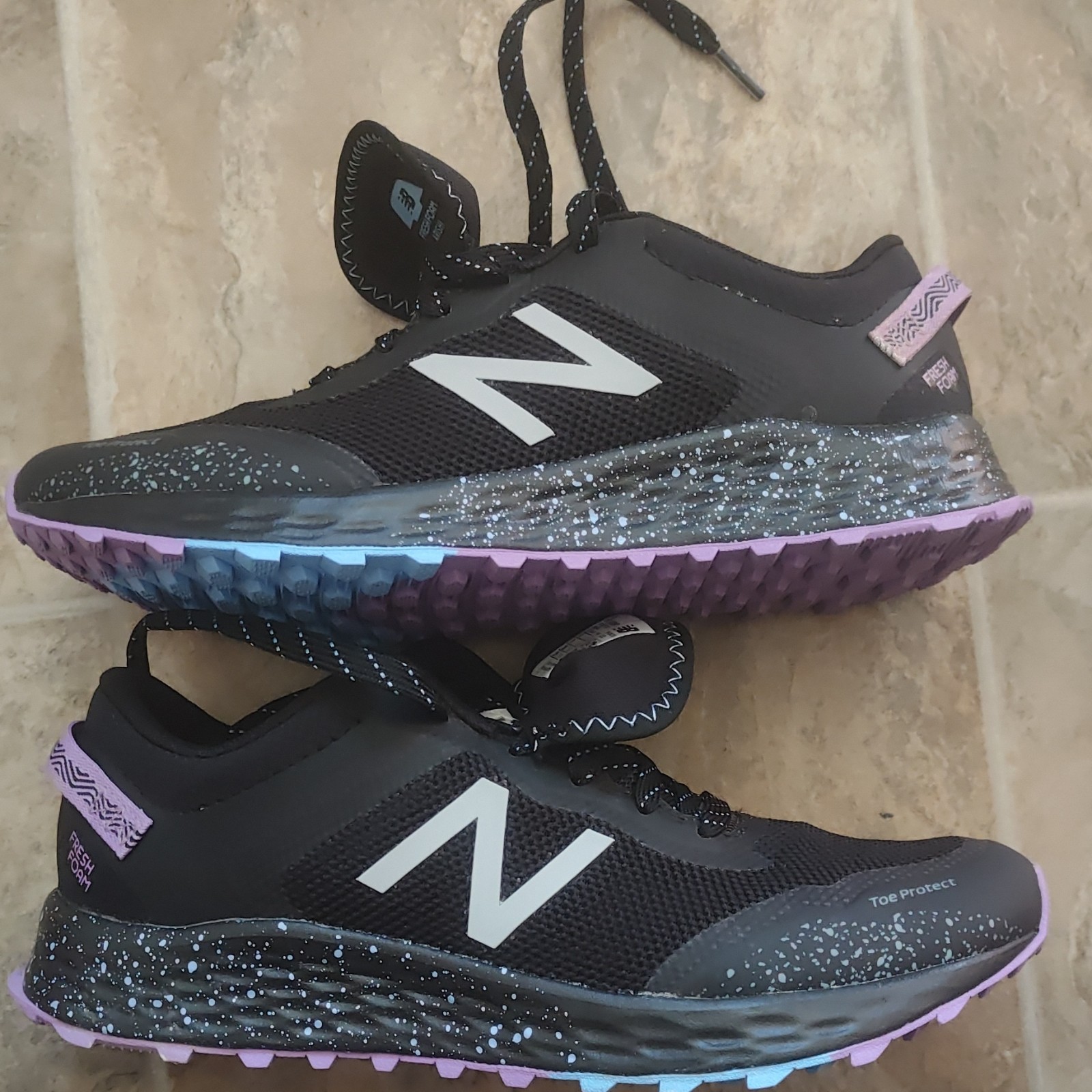 New Balance Fresh Foam Arishi WTARISK1 Women's Athletic Shoes Black Purple Toe … thumbnail 5
