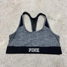 Victoria  s Secret PINK Sports Bra Women  s Gray Black Size Medium