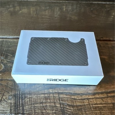 Ridge Carbon Fiber Slim Fold Wallet Black Credit Card Folding Logo Accent Men