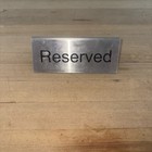 RESERVED Sign Bar Restaurant Silver Metal — photo 2