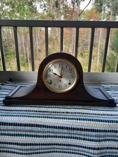Antique Seth Thomas mantle clock "Sentinel #7" with winding key IN WORKING ORDER