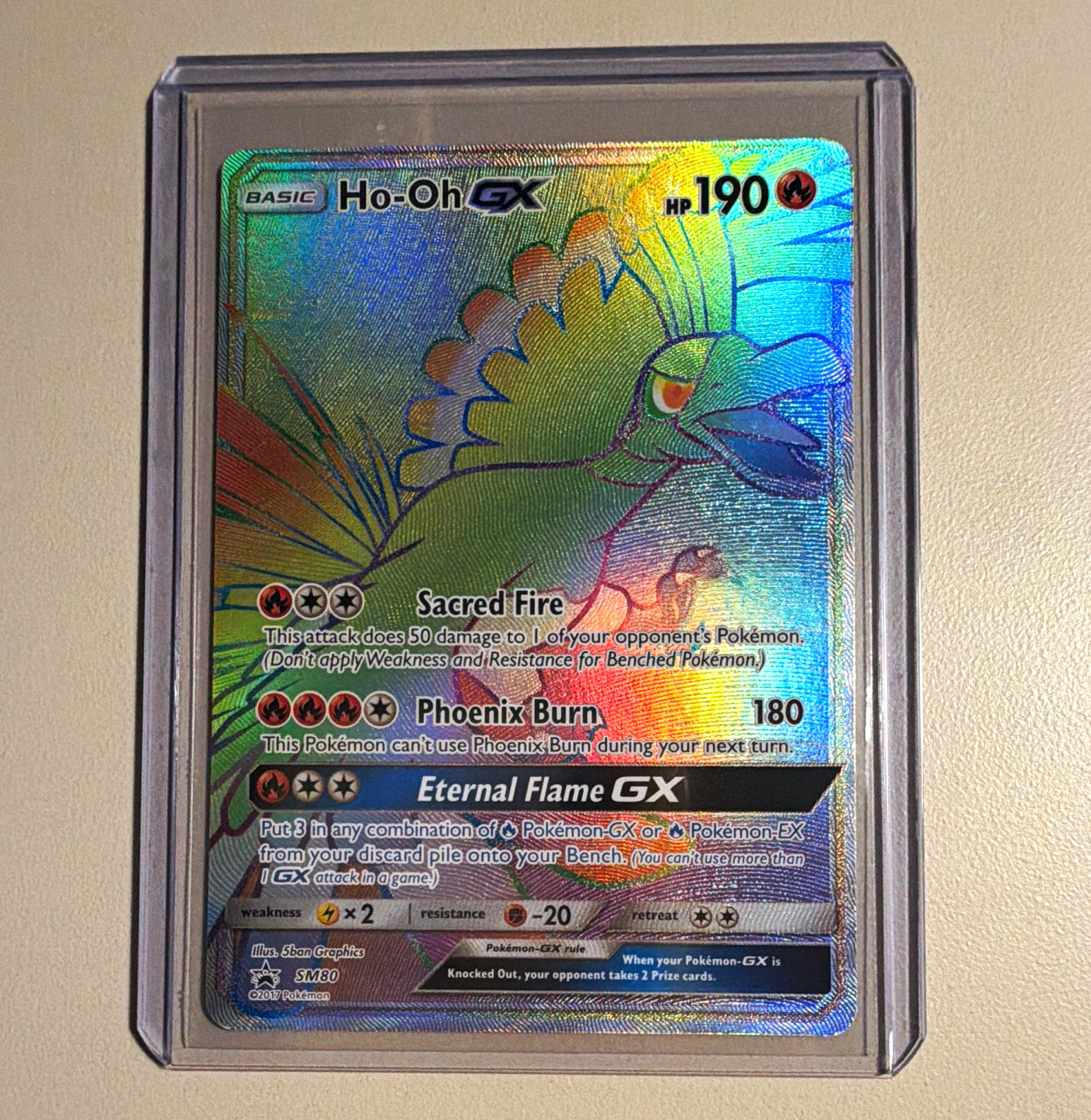 Ho-Oh GX Promo Holo SM80 Sun & Moon 190 HP Pokemon TCG EN Pokemon Card