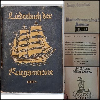 WW2 Nazi Germany Kriegsmarine Songbook marked Recruit Training Regiment Beverloo
