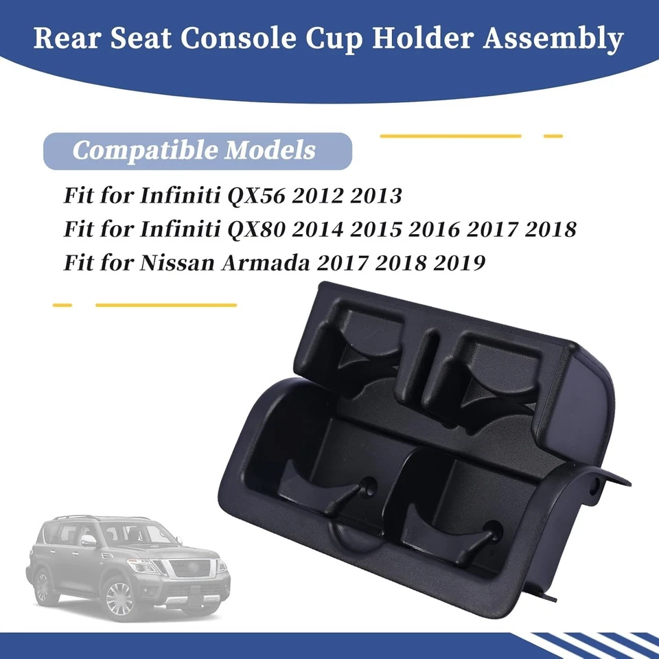 Portavasos consola trasera apto para Infiniti QX56 2012 2013 QX80 2014-18 88741-1LK3D Foto 2 de 4