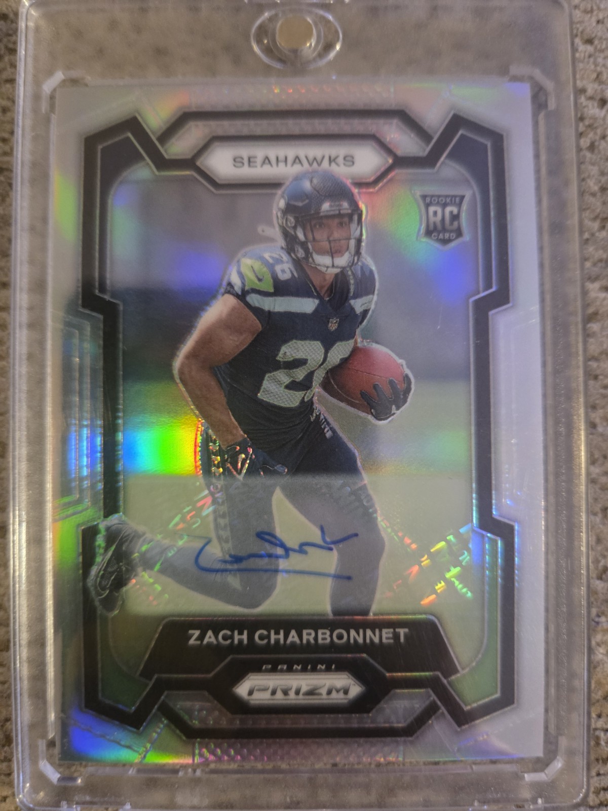 2023 Panini Prizm - Rookies Zach Charbonnet #392 Silver Prizm Autographs (AU,...
