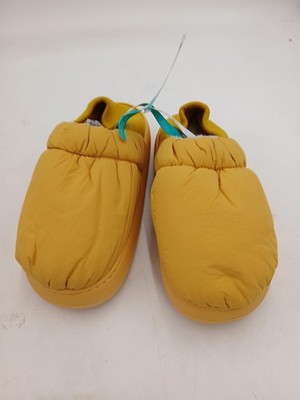 POSEE Slippers Shoes Mens Yellow Puffer Mule Faux Fur Lined Cozy Size 9 D610