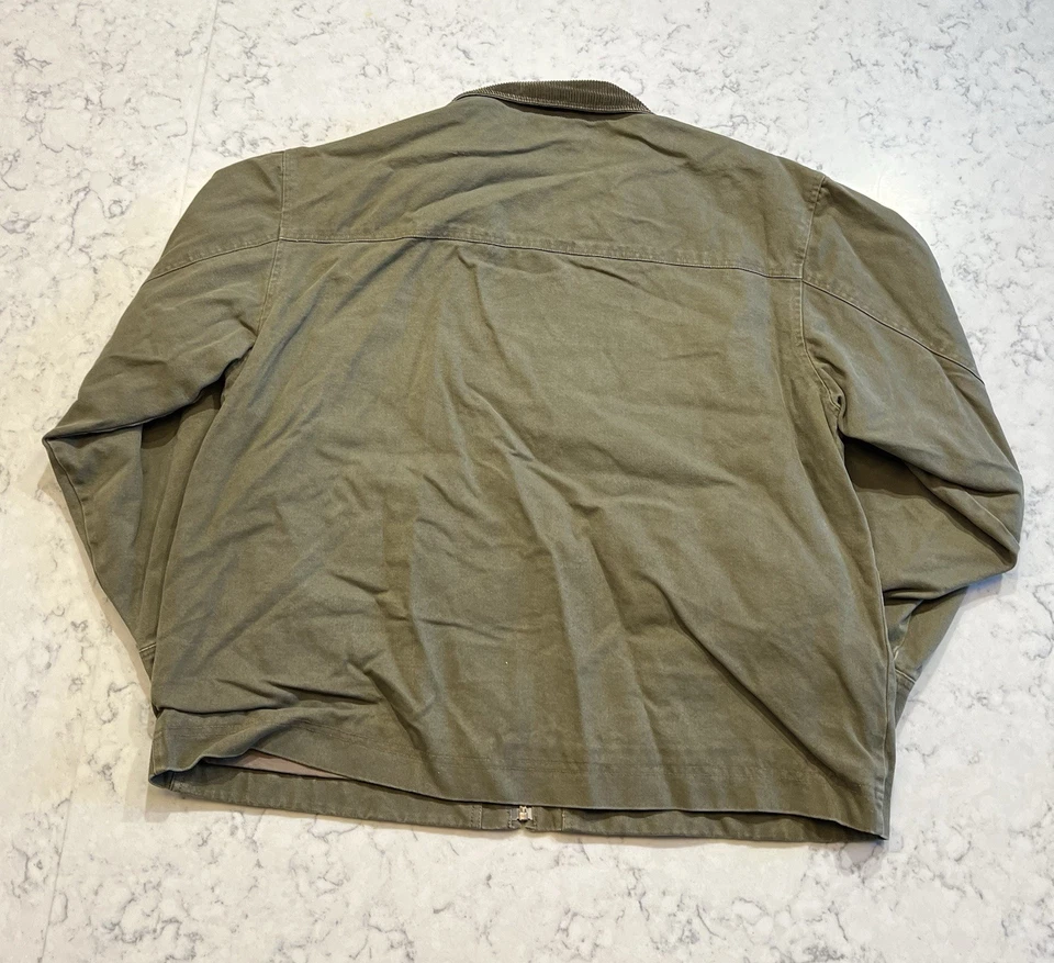 Field N' Forest оливковый зеленый холст работа куртка вельветовый воротник размер большой - Изображение 2 из 4